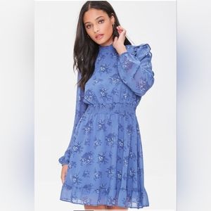 Floral Print Ruffled Mini Dress